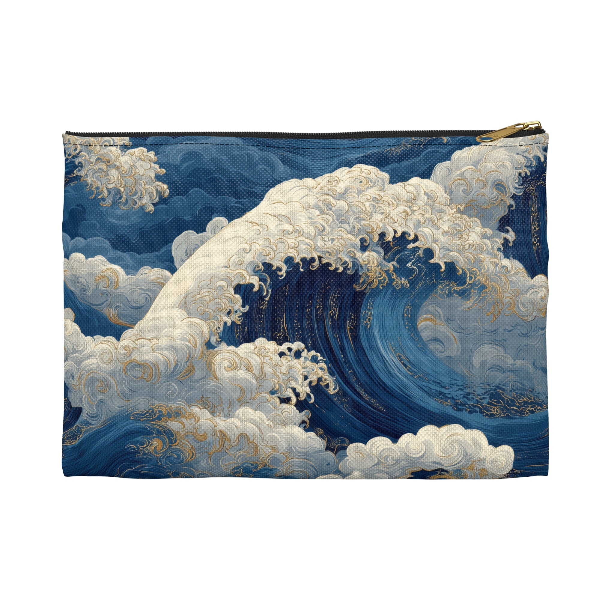 Ocean Wave Accessory Pouch | Blue Wave Cosmetic Bag