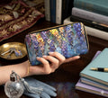 Wisteria Wallet | Floral Clutch • Botanical Zipper • Vegan Leather Coin Purse • Trendy Garden Lover Gift