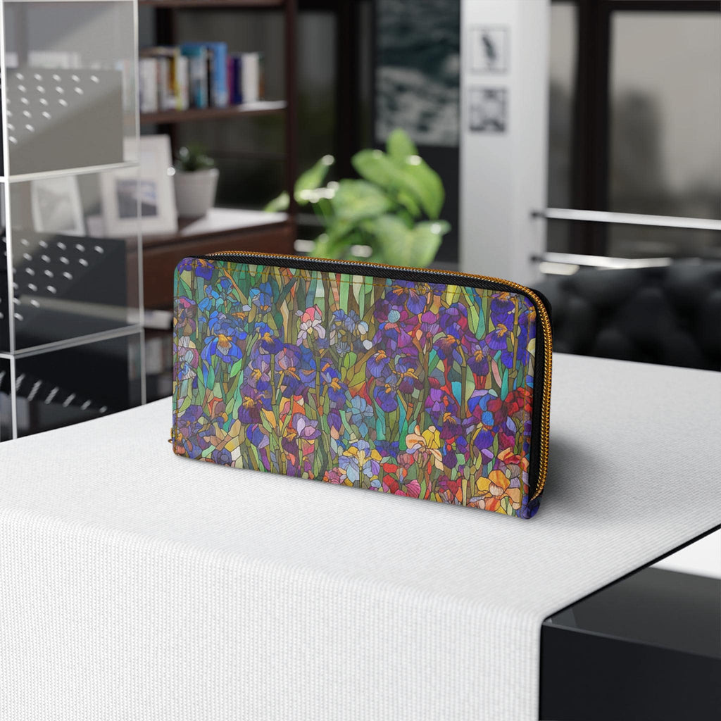 Garden Floral Art Wallet • Botanical Zipper Clutch • Vegan Leather