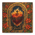 Flaming Sacred Heart Faith Canvas