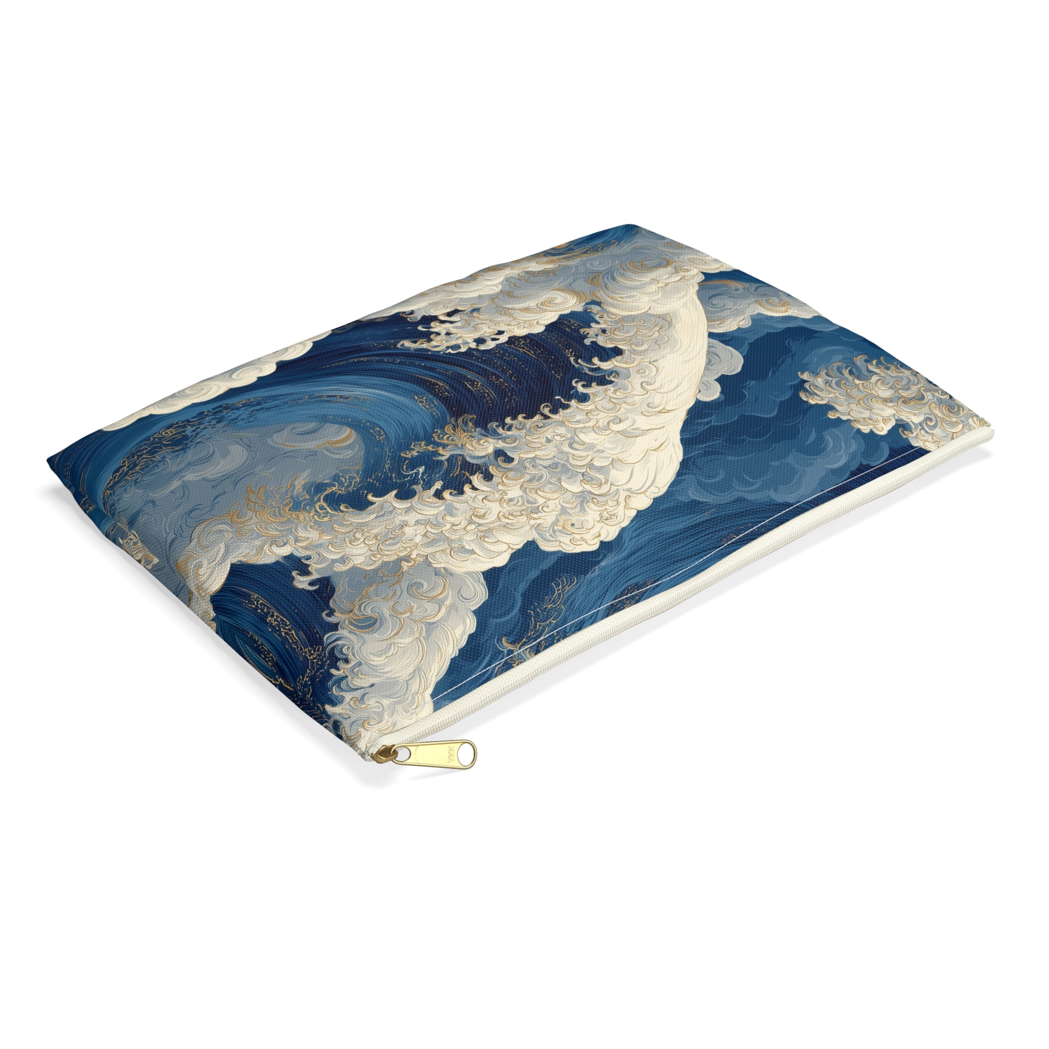 Ocean Wave Accessory Pouch | Blue Wave Cosmetic Bag