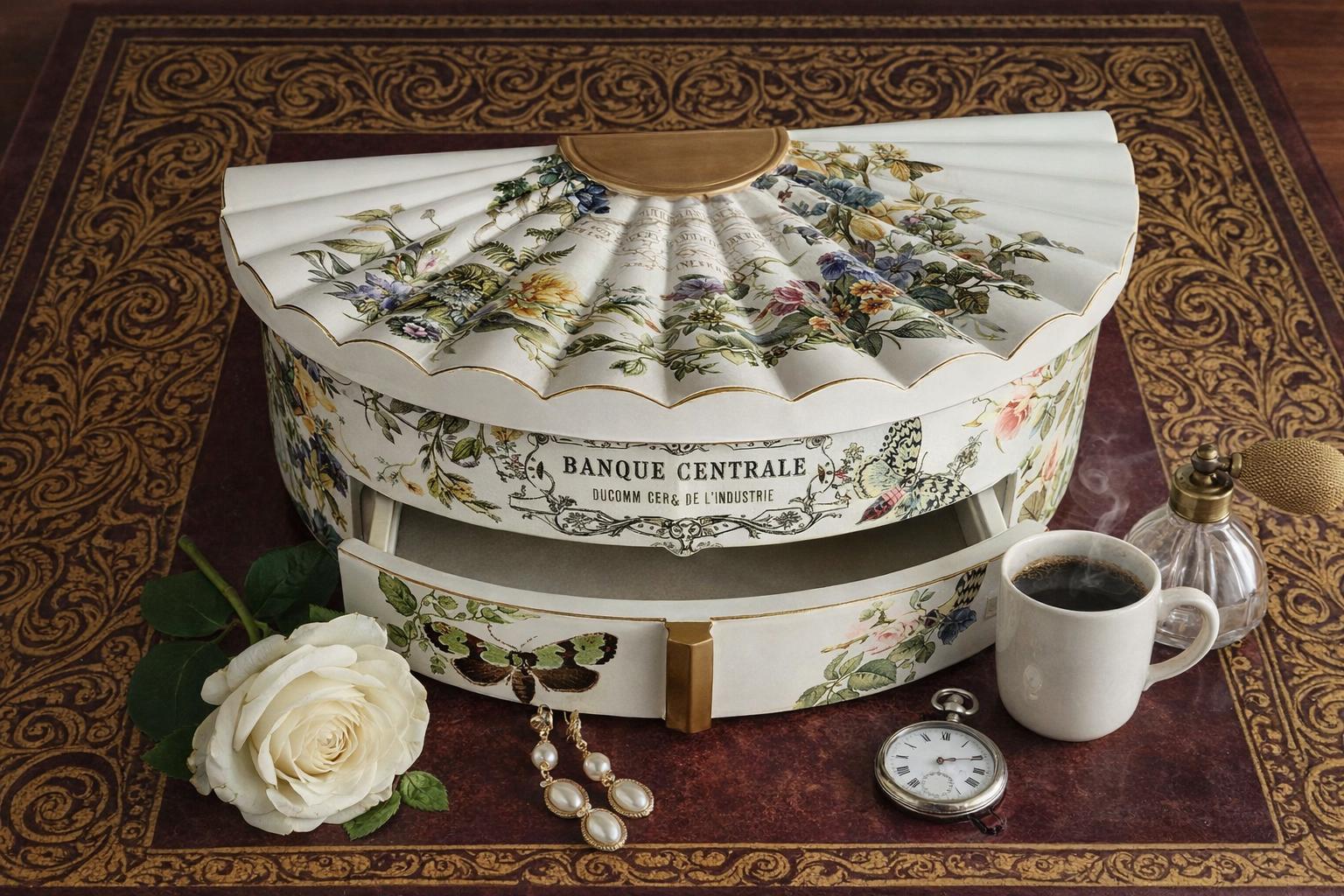 Wildflower Jewelry Box with Mirror | Hand‑Decorated Floral Vanity Organizer | Cottage‑Style Gift
