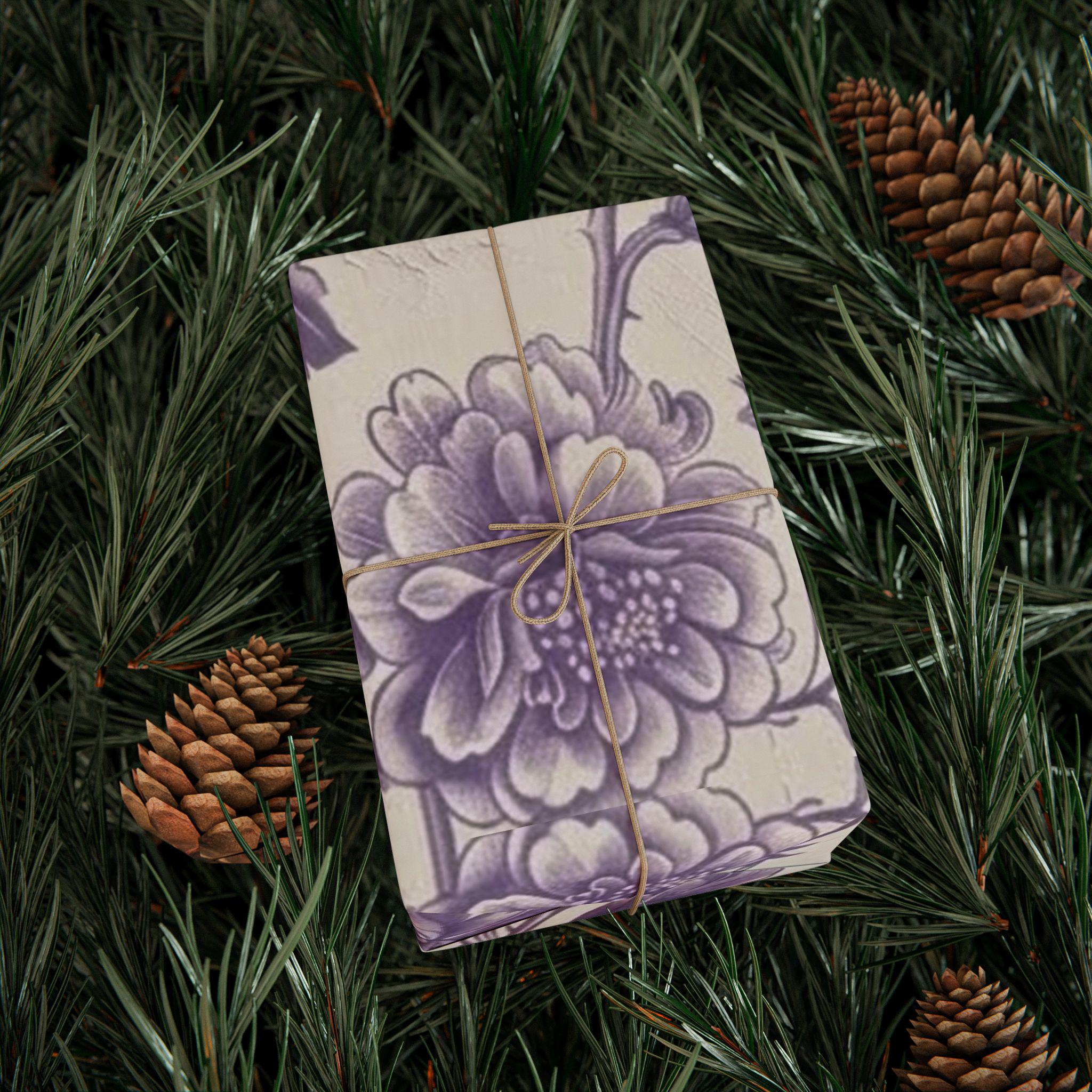 Lavender Toile Botanical Floral Wrapping Paper | Gift Wrap