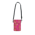 Pink Floral Vine Phone Wallet | Small Crossbody Cell Phone Pouch