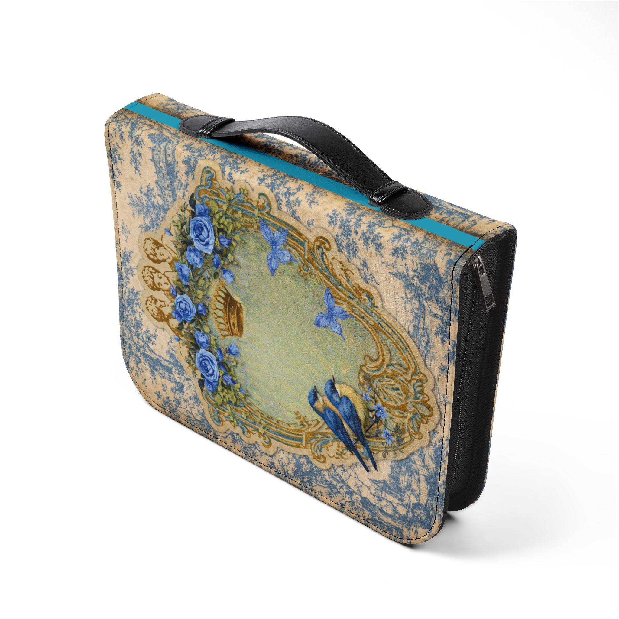 Daily Devotions Toile Bible Cover | Zippered Missal Cover with Handle