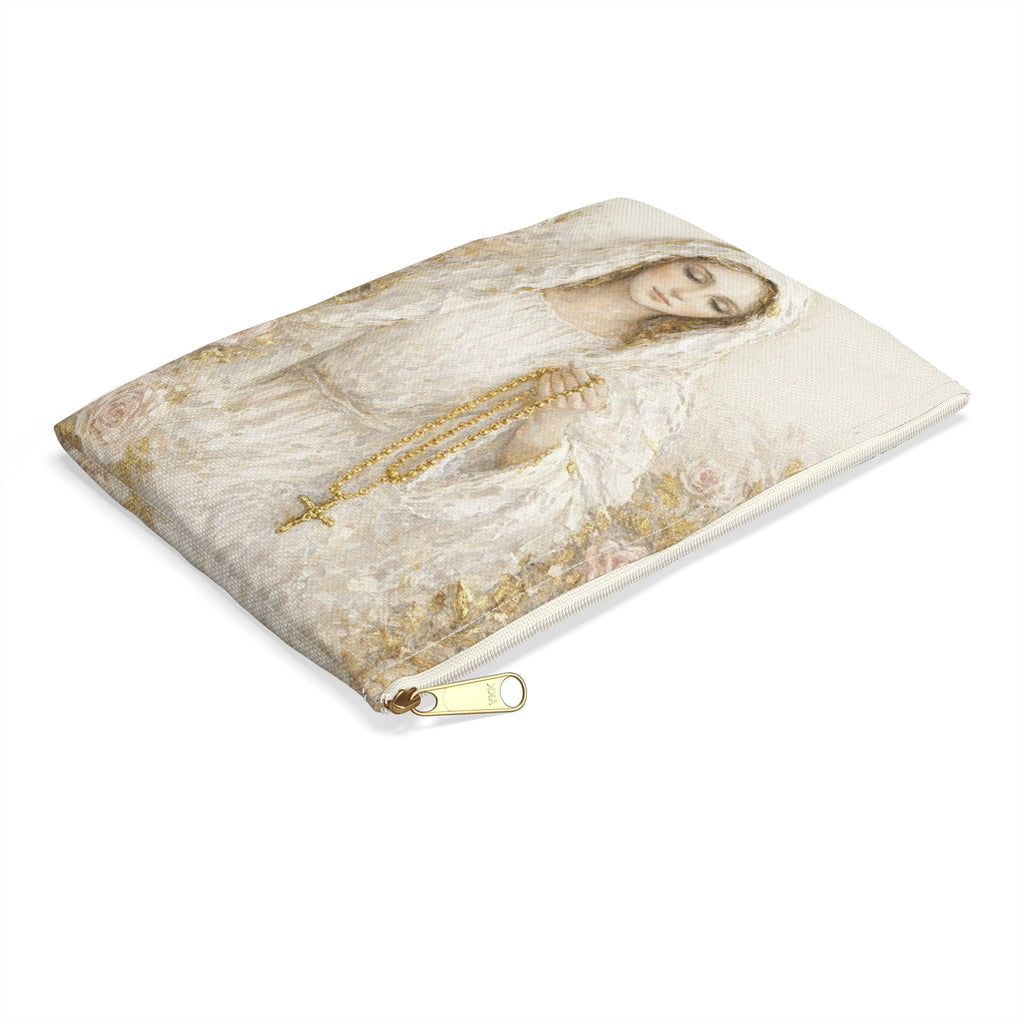 Our Lady Virgin Mary Accessory Pouch | Catholic Rosary Case, Vintage Christian Gift, Cosmetic Bag, Baptism Confirmation Present