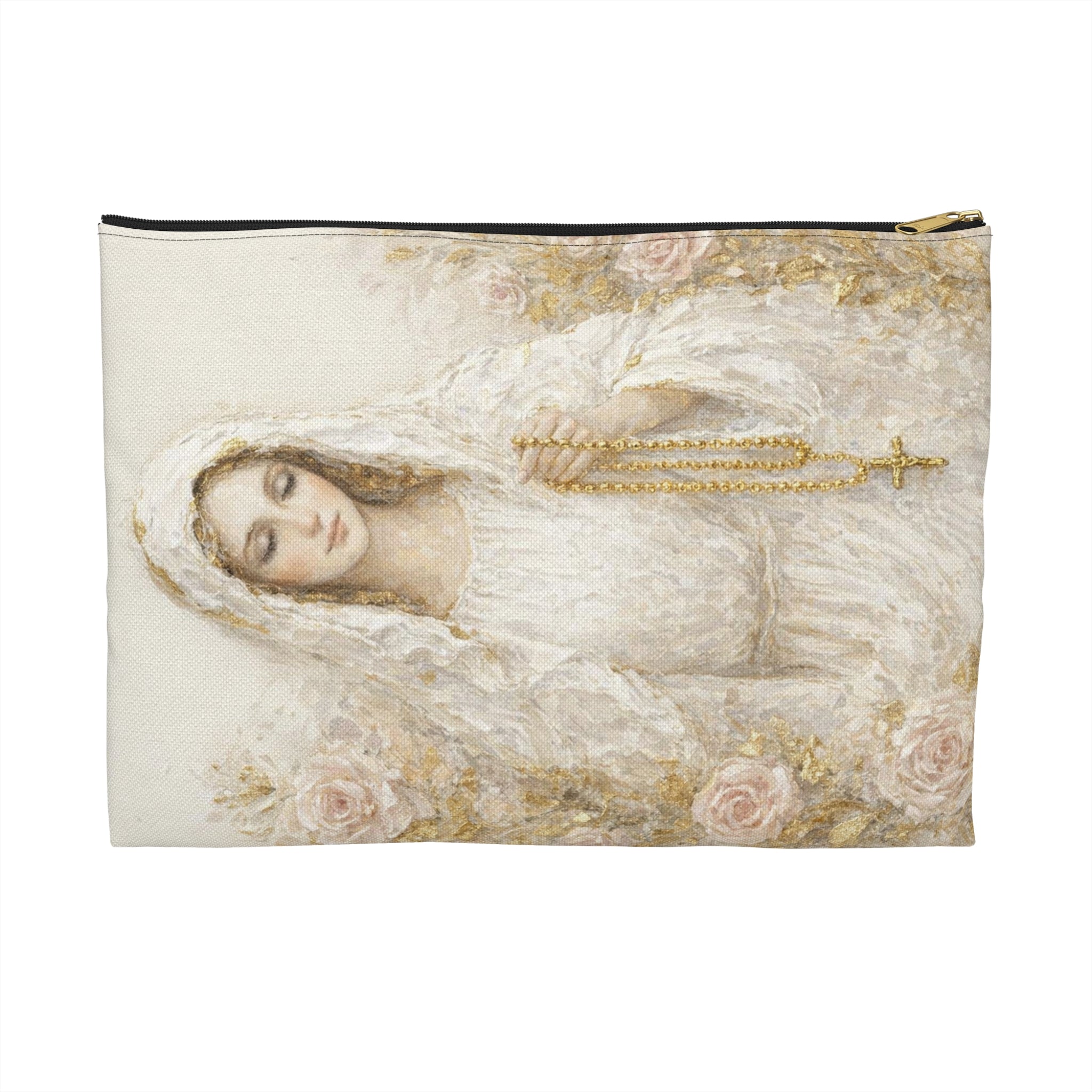 Our Lady Virgin Mary Accessory Pouch | Catholic Rosary Case, Vintage Christian Gift, Cosmetic Bag, Baptism Confirmation Present
