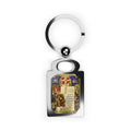 Medieval Illuminated Manuscript Prayer Rectangle Photo Keyring | Religious Iconography | Gift for Christian