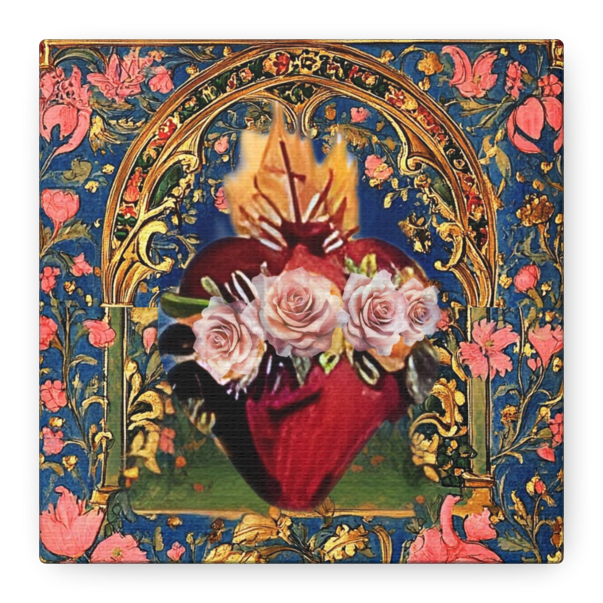Immaculate Heart of Mary Canvas Wall Hanging Virtue of Goodness Decor Religious Gift