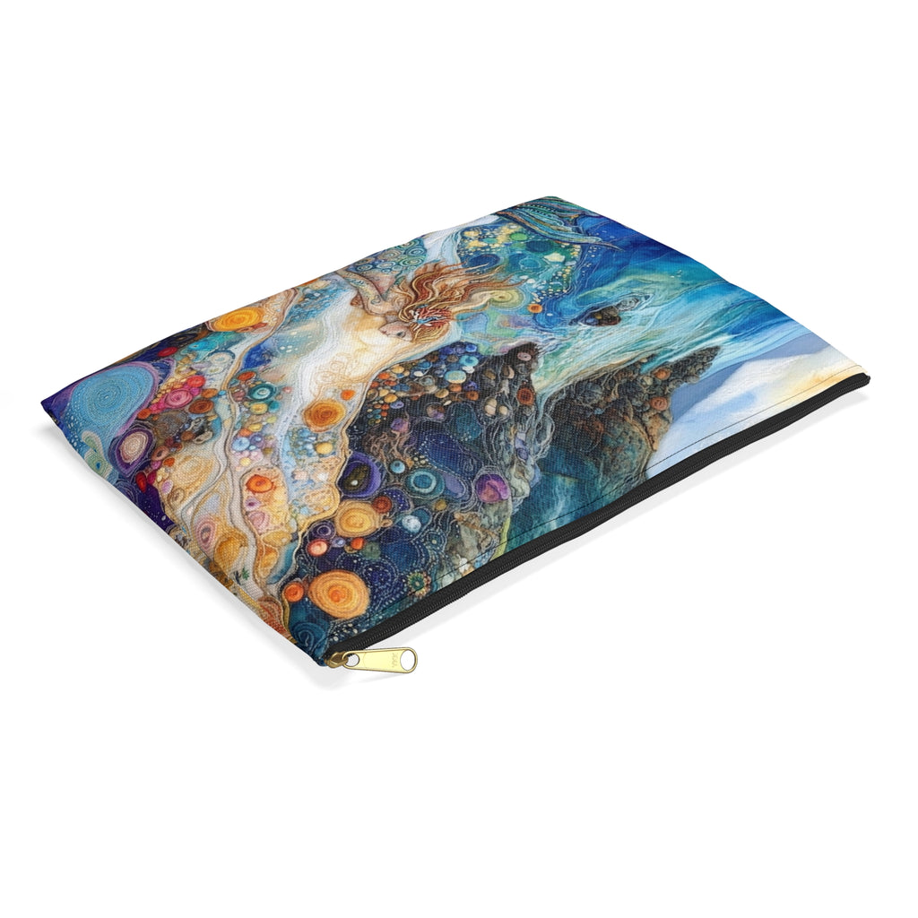 Coastal Beach Accessory Pouch | Beach Print Coin Purse | Mermaid Toiletry Bag