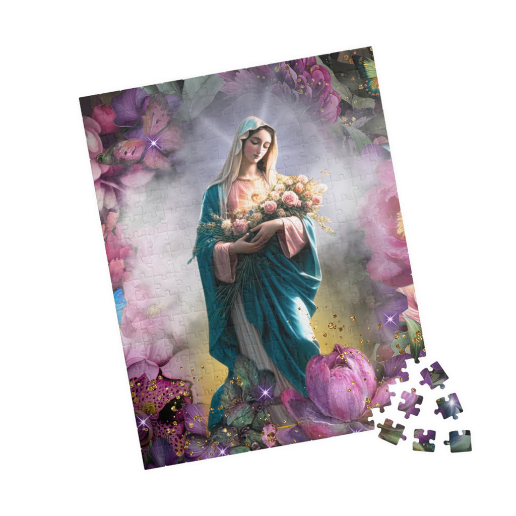 Mary in Heaven Puzzle | Religious Christian Illustration, Marian Scene