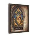 Madonna and Child Stained Glass Print Matte Canvas, Framed