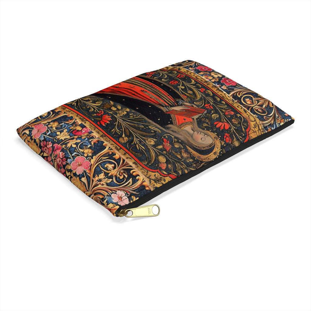 Medieval Madonna Illustration Accessory Pouch | Vintage Religious Art, Rosary Keeper