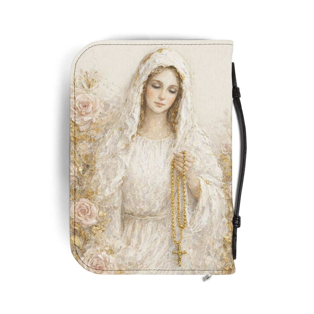 Our Lady of the Rosary Bible Cover | Zippered Scripture Organizer | Bible Carrying Case