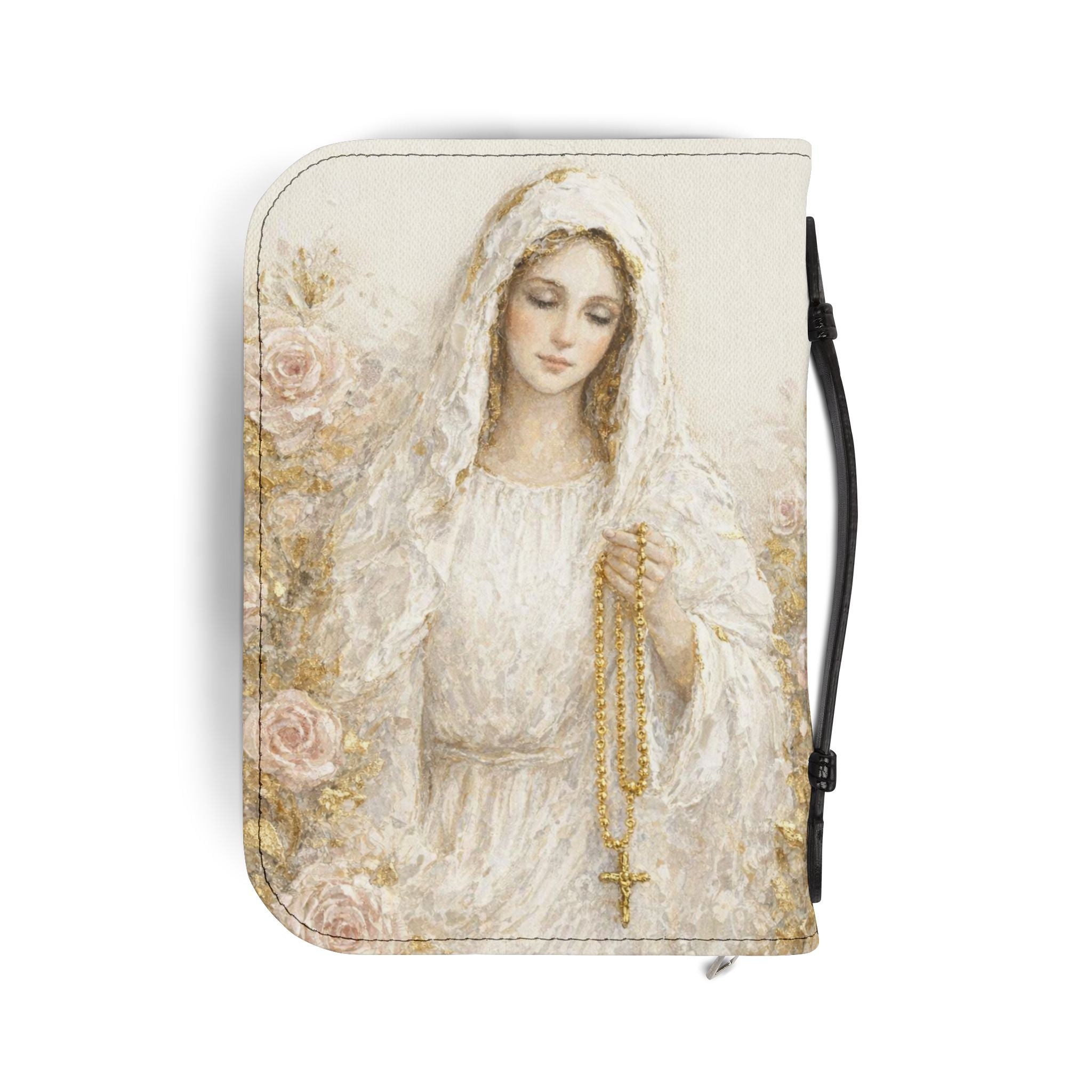 Our Lady of the Rosary Bible Cover | Zippered Scripture Organizer | Bible Carrying Case