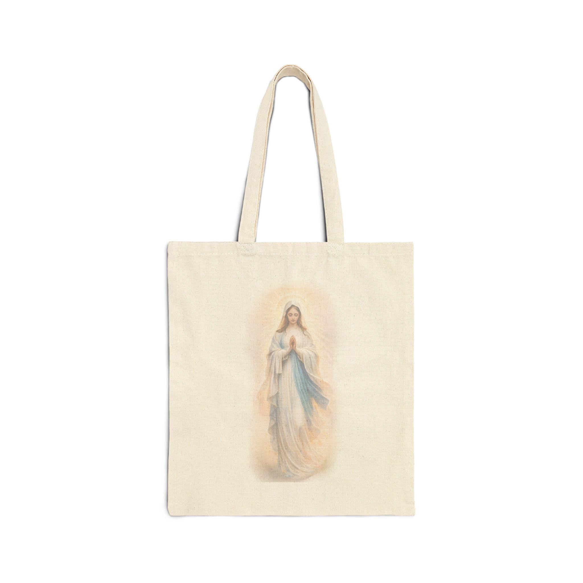 Virgin Mary Illustration Tote Bag | Catholic Religious Devotional Artwork