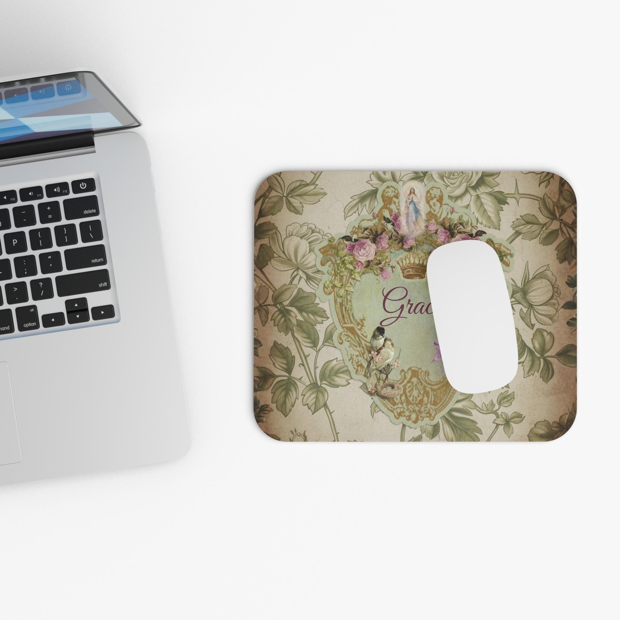 Grace Vintage Virtue Reminder Mouse Pad | Office Desk Decor