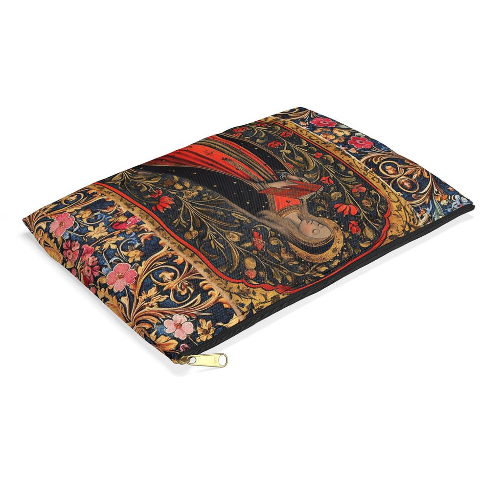 Medieval Madonna Illustration Accessory Pouch | Vintage Religious Art, Rosary Keeper