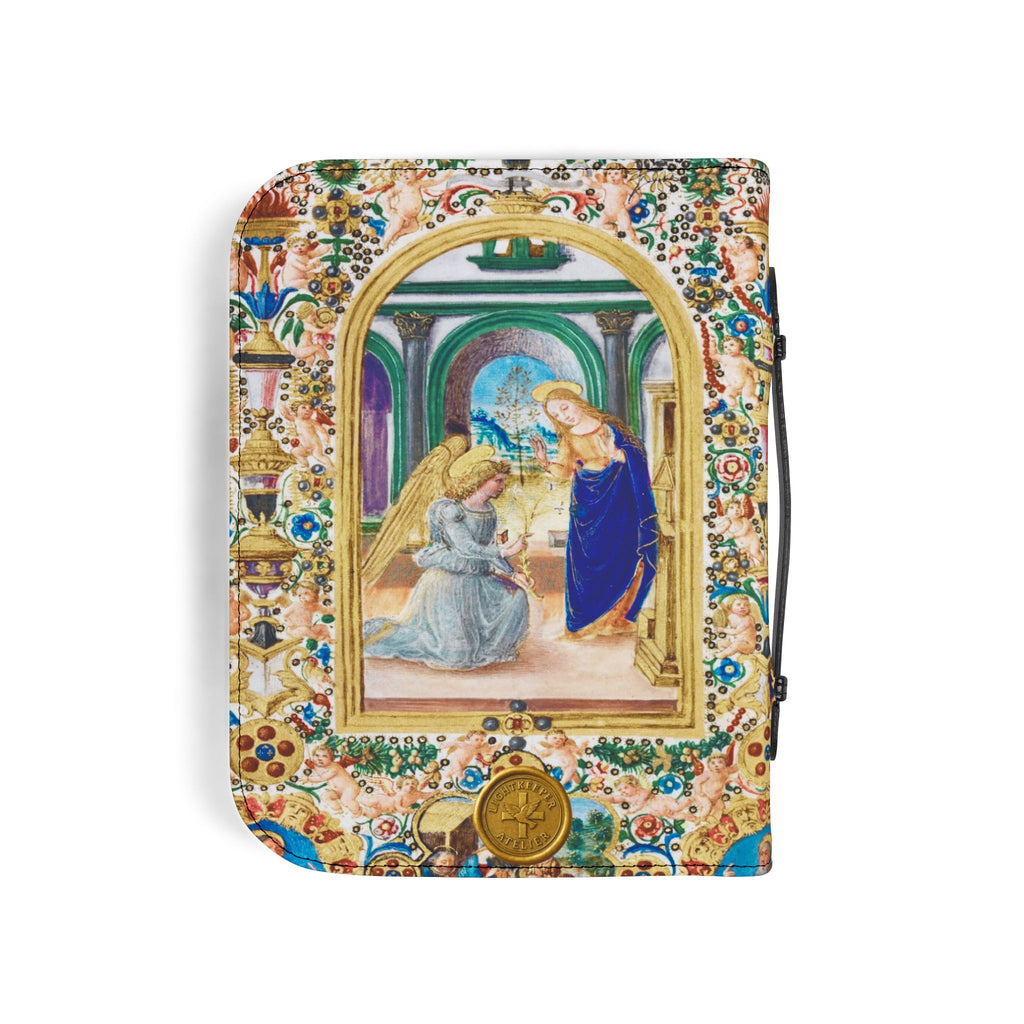 Virgin Mary Floral Icon Bible Cover | Zippered Scripture Holder Gift for Christian woman