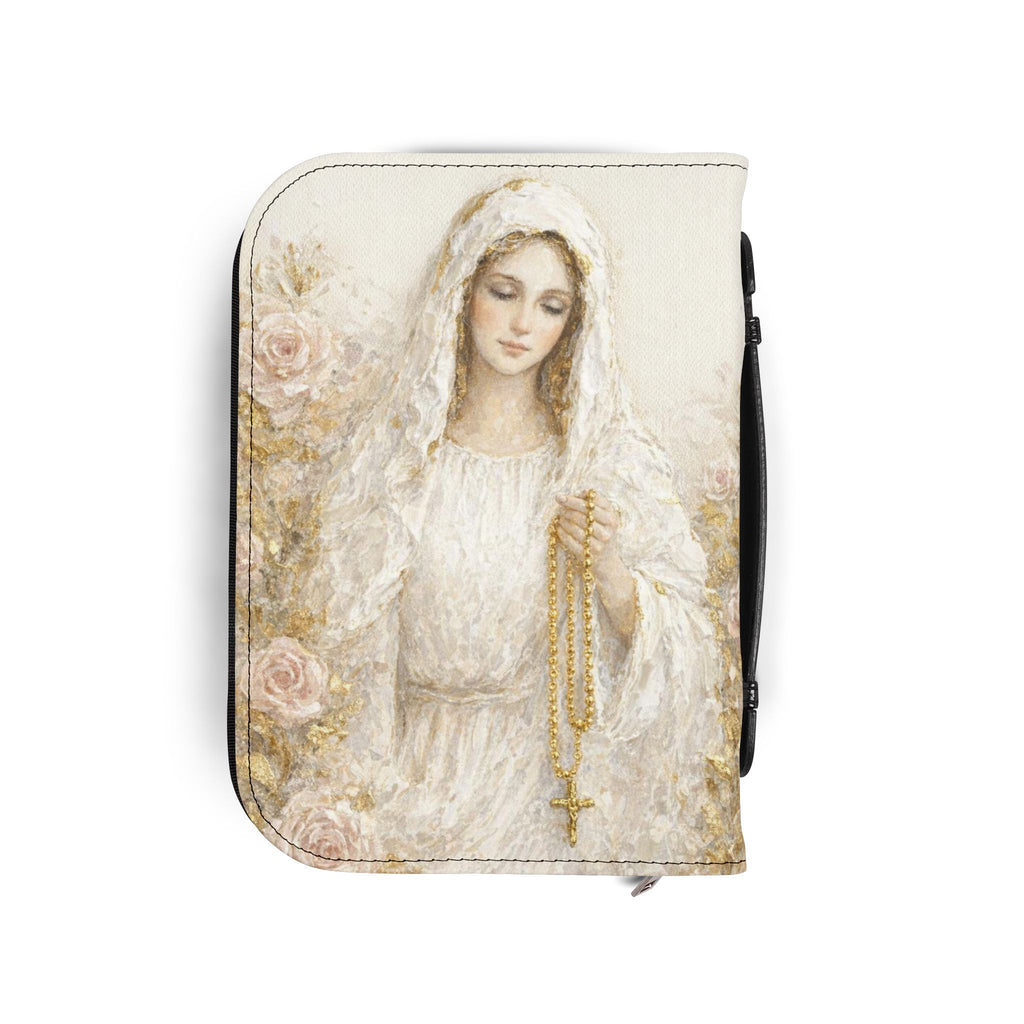 Our Lady of the Rosary Bible Cover | Zippered Scripture Organizer | Bible Carrying Case