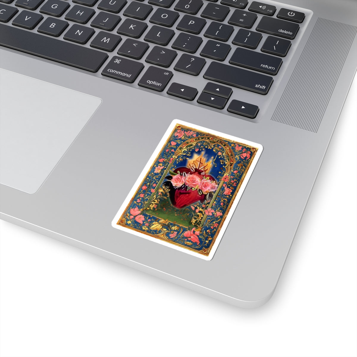 Immaculate Heart Sticker Book of Hours Manuscript Art Bible Journaling Sticker Marian Gift Holy Card Style
