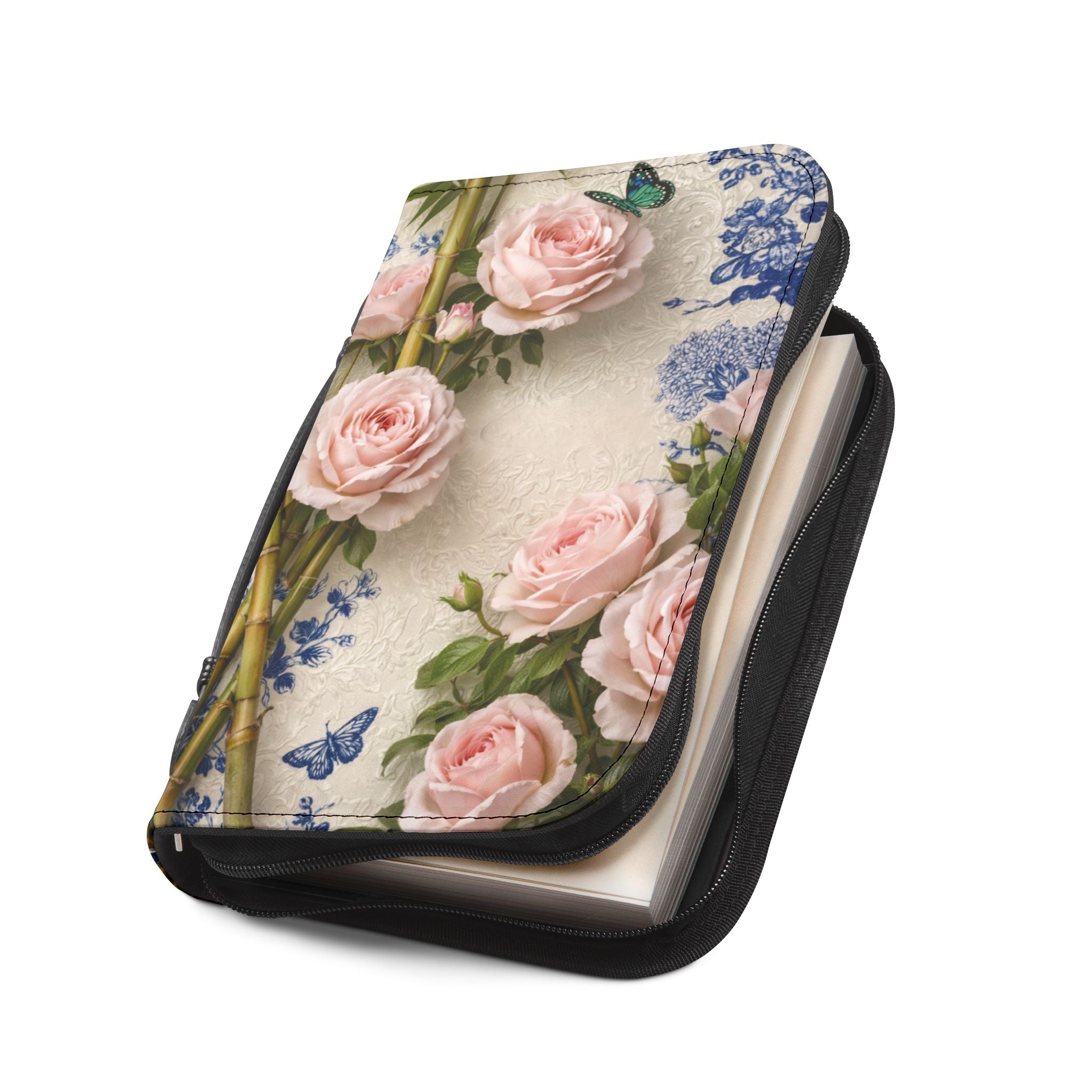 Guatemalan Roses Bible Cover | Zippered Missal Cover with Handle | Personalized Bible Case