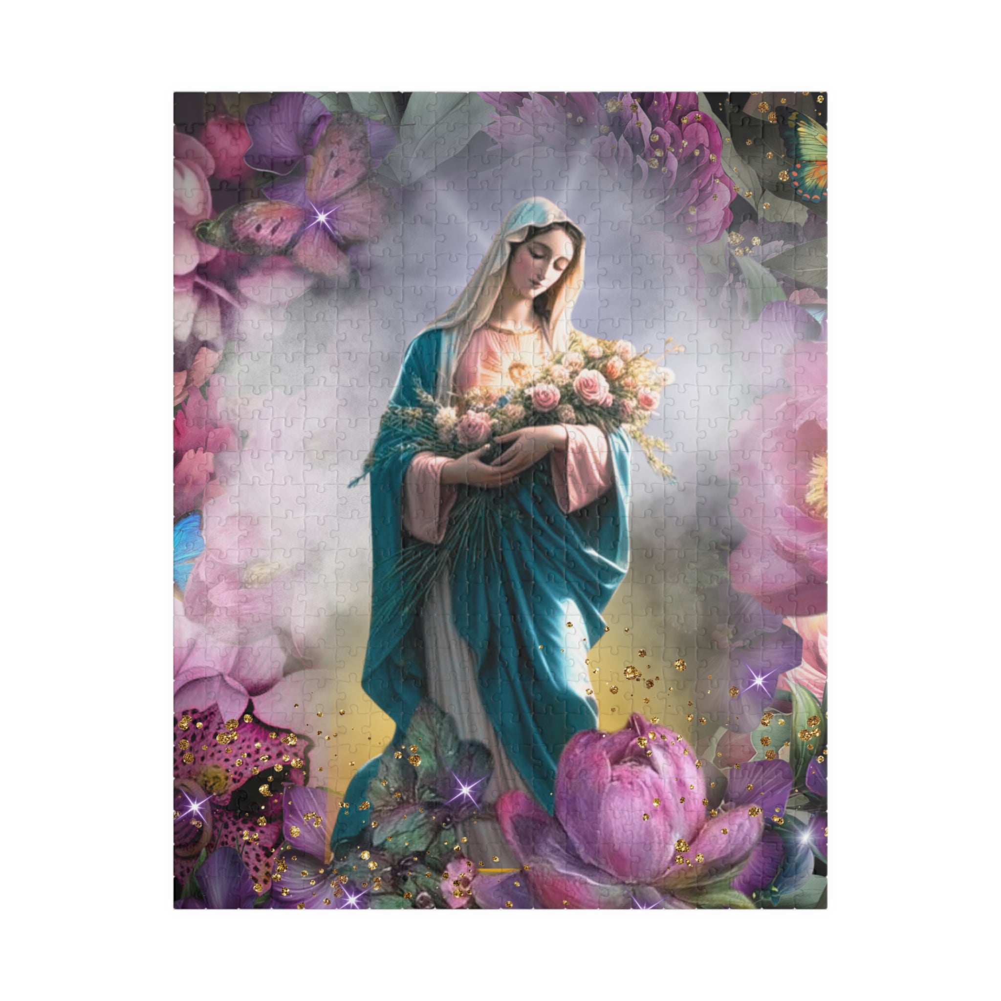 Mary in Heaven Puzzle | Religious Christian Illustration, Marian Scene