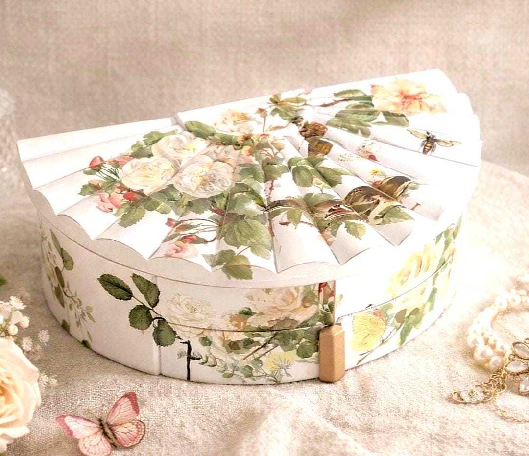 WildflowerJewelry Box | Hand Decorated Floral Vanity Organizer with Mirror
