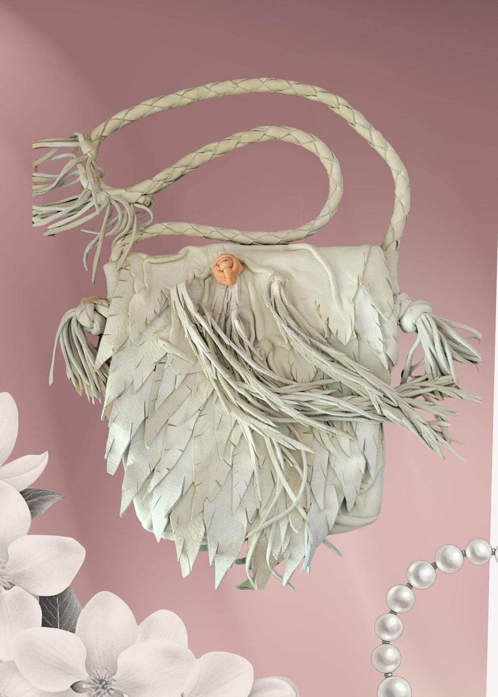 Sleek Boho Fringe Shoulder Bag | Artisan Leather Small Purse, Phone Holder
