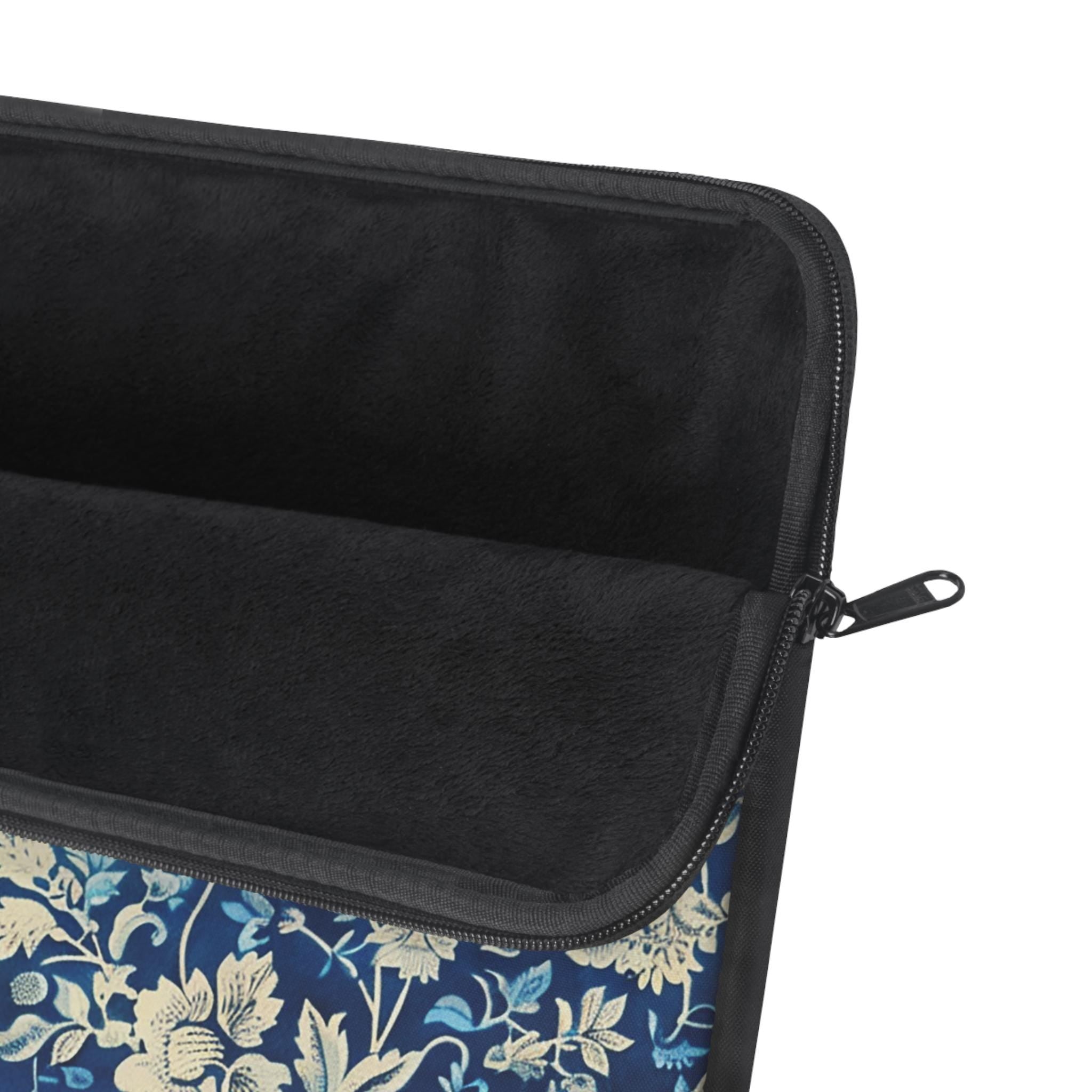 Vintage William Morris Floral Laptop Sleeve | Red Cream Botanical Zip Sleeve Fleece Interior