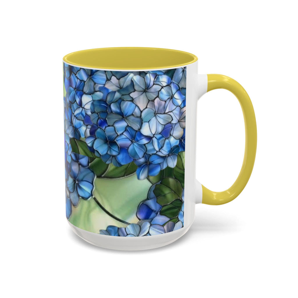 Blue Hydrangea Floral Mug | 11oz 15oz Ceramic Coffee Cup