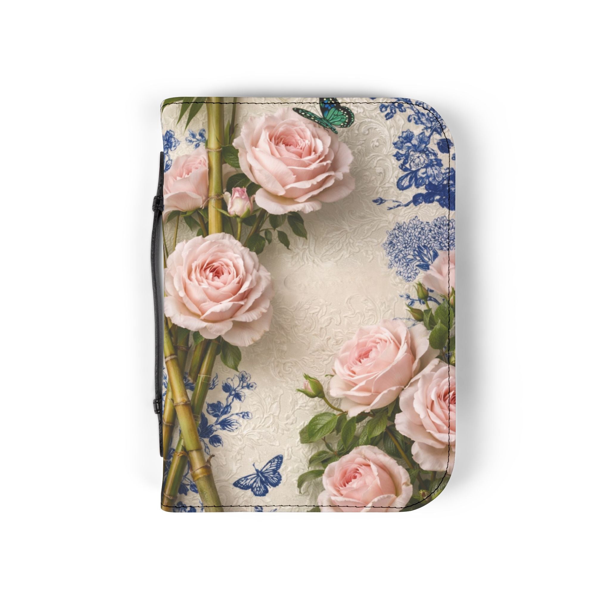Guatemalan Roses Bible Cover | Zippered Missal Cover with Handle | Personalized Bible Case