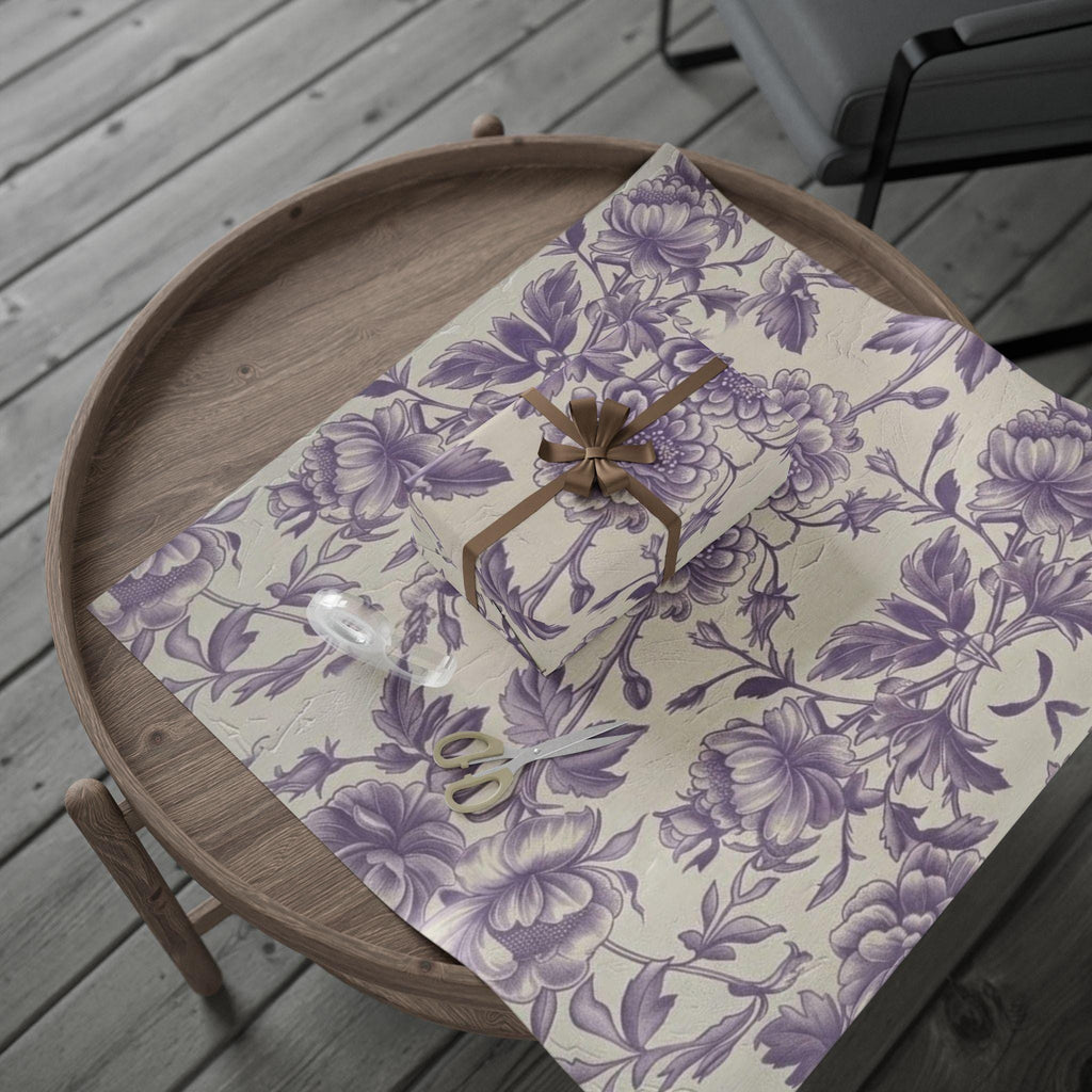 Lavender Toile Botanical Floral Wrapping Paper | Gift Wrap