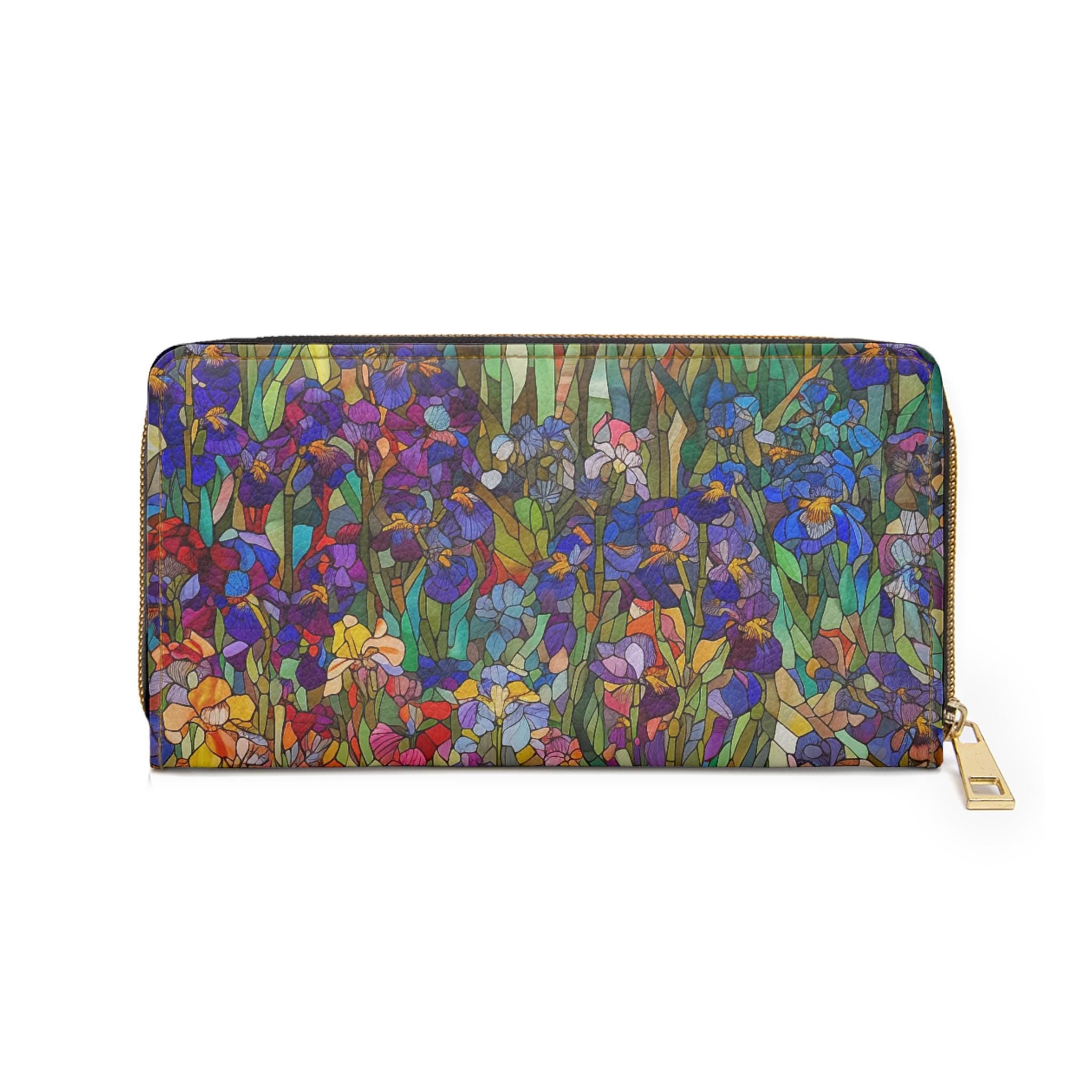 Garden Floral Art Wallet • Botanical Zipper Clutch • Vegan Leather