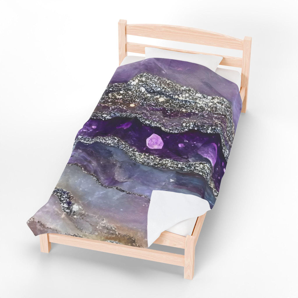 Amethyst Quartz Velveteen Blanket | Floral Cozy Throw