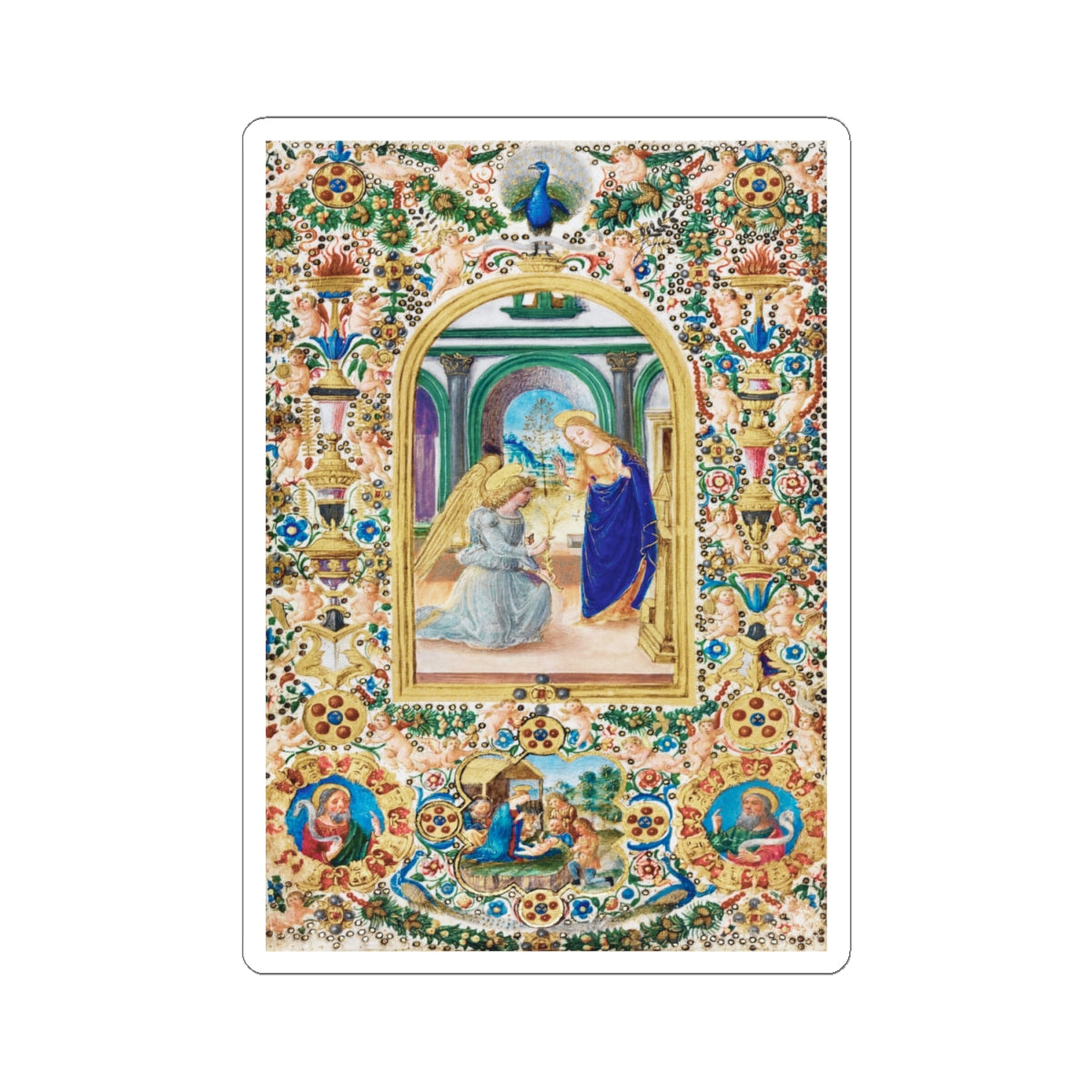 Copy of Annunciation Sticker Book of Hours Manuscript Art Bible Journaling Sticker Marian Gift Holy Card Style