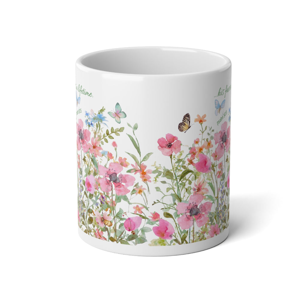 JUMBO Wildflower Floral Mug | 20oz Jumbo Ceramic Mug Coffee Lovers Gift Cup