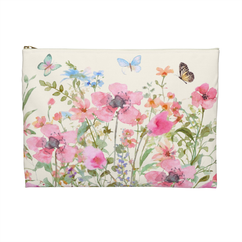 Wildflower Watercolor Accessory Pouch | Scripture Quote | Church Accessory Bag
