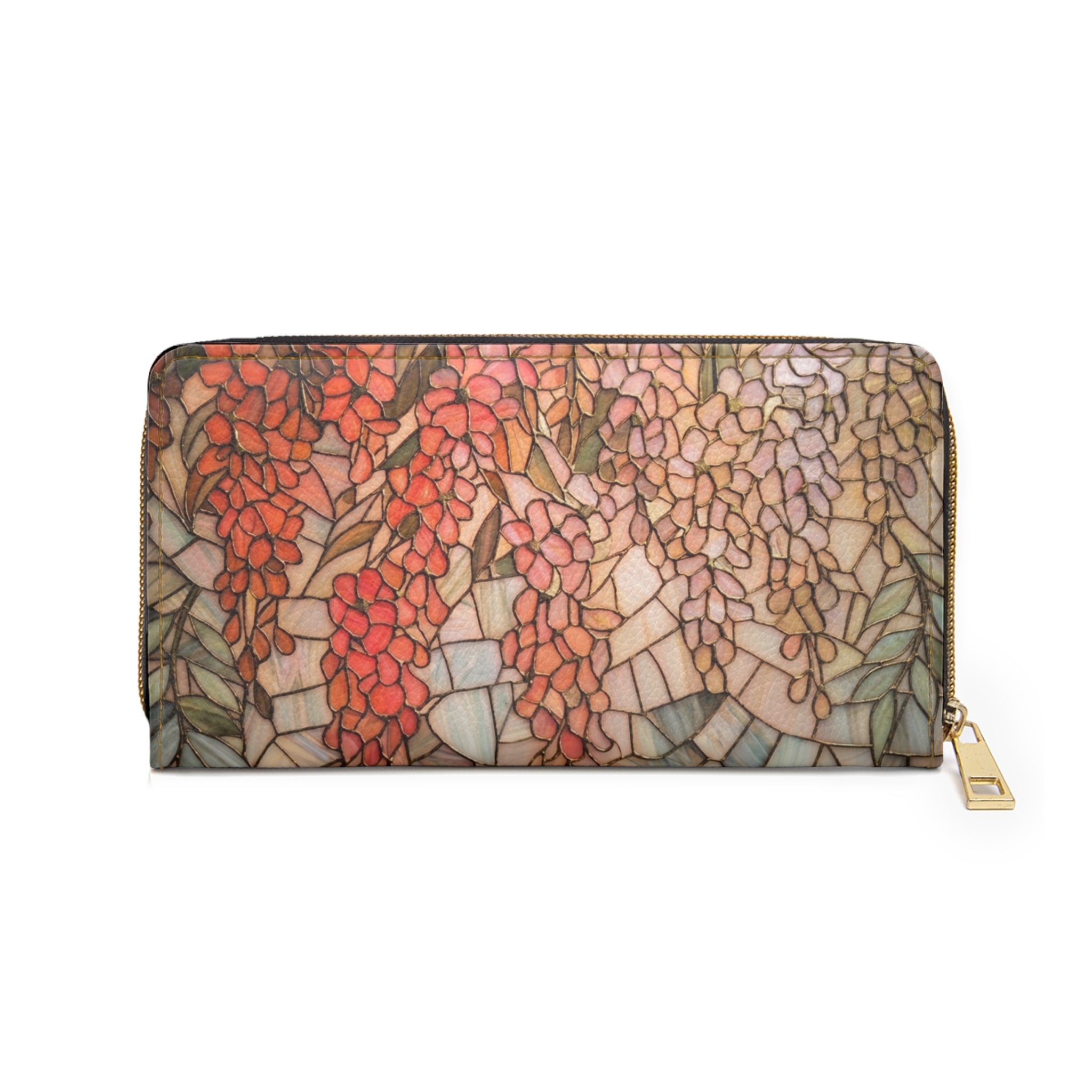 Copy of Zipper Wallet, Blush Wisteria Floral Vine Purse, Pink Flower Clutch, Botanical Card Holder, Nature Lover Gift, Functional Fabric Billfold
