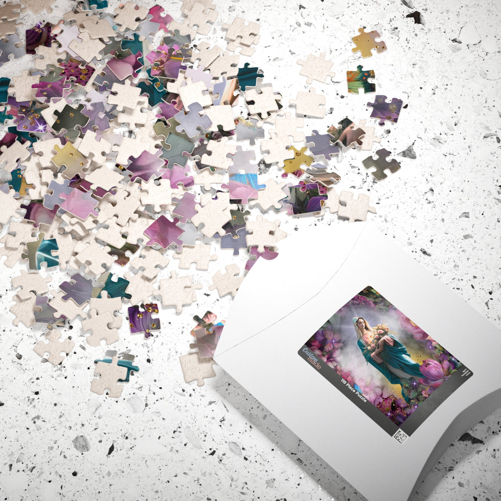 Mary in Heaven Puzzle | Religious Christian Illustration, Marian Scene
