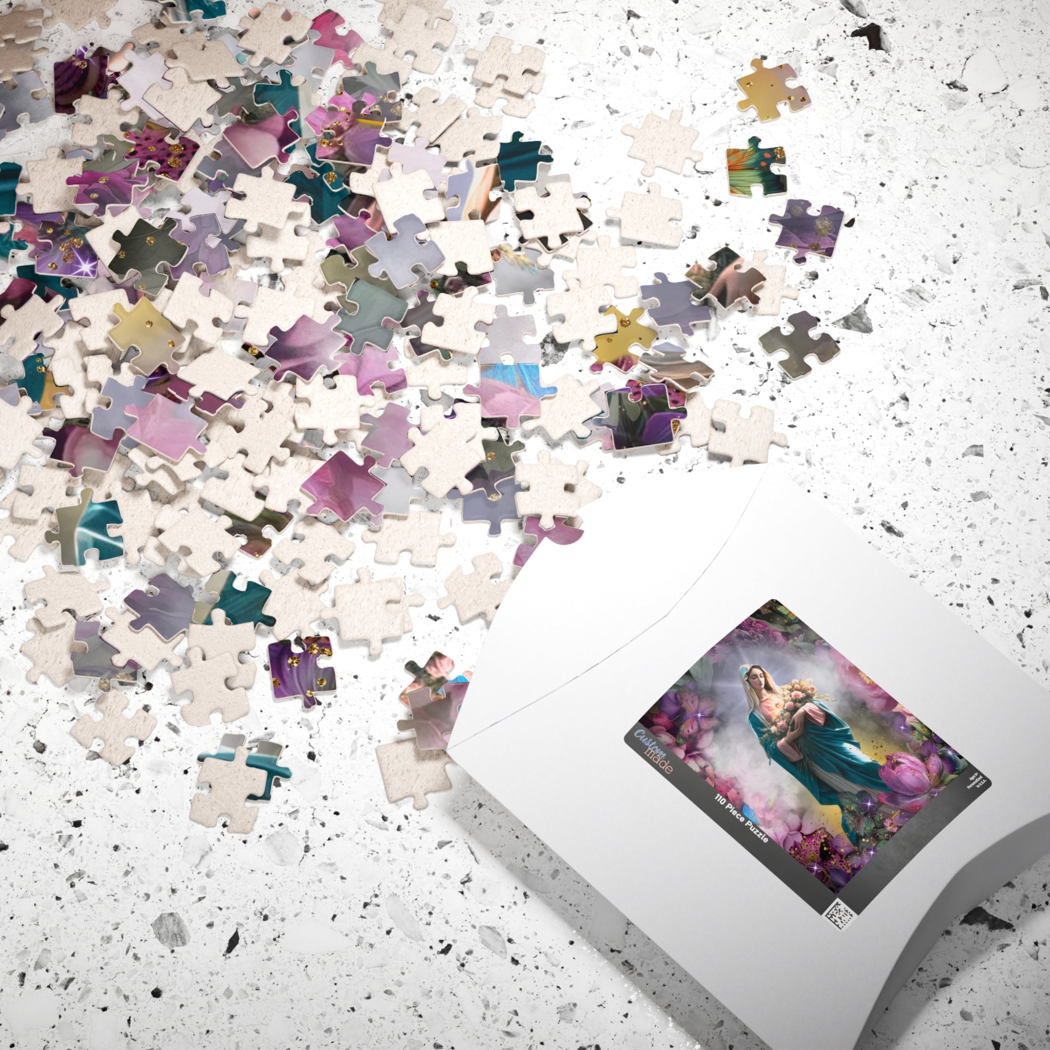 Mary in Heaven Puzzle | Religious Christian Illustration, Marian Scene