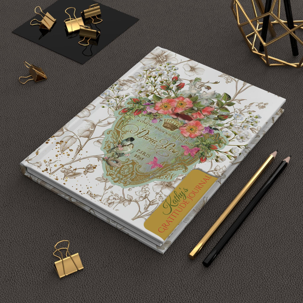 Toile Vintage Label Hardcover Journal Writer's Gift, Diary, Personlized