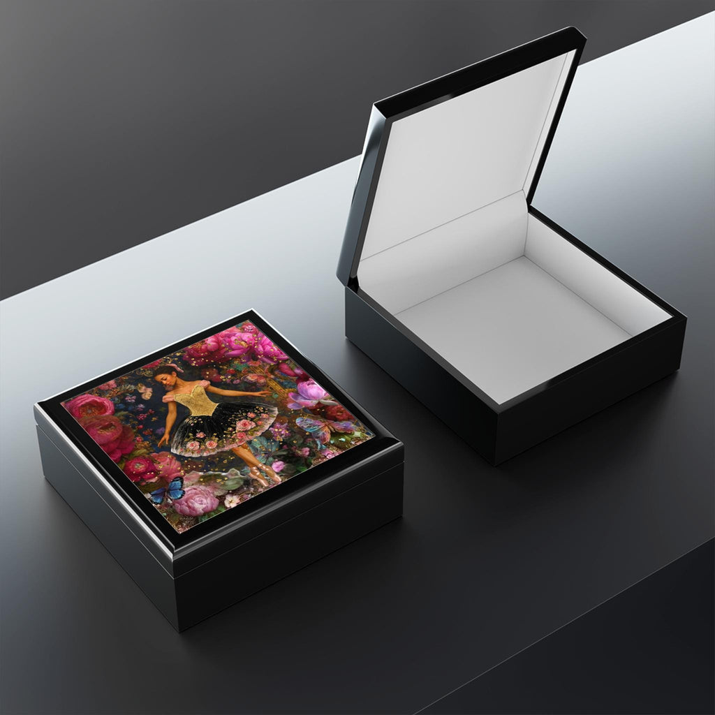 Black Ballerina Keepsake Box, Ballet Art Jewelry Box