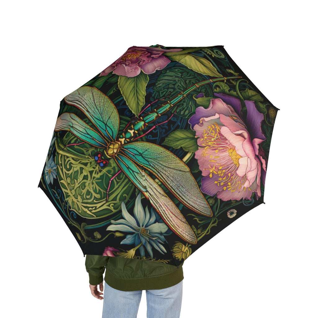 Dragonfly Umbrella - Botanical Garden Design, Compact Umbrella for Travel