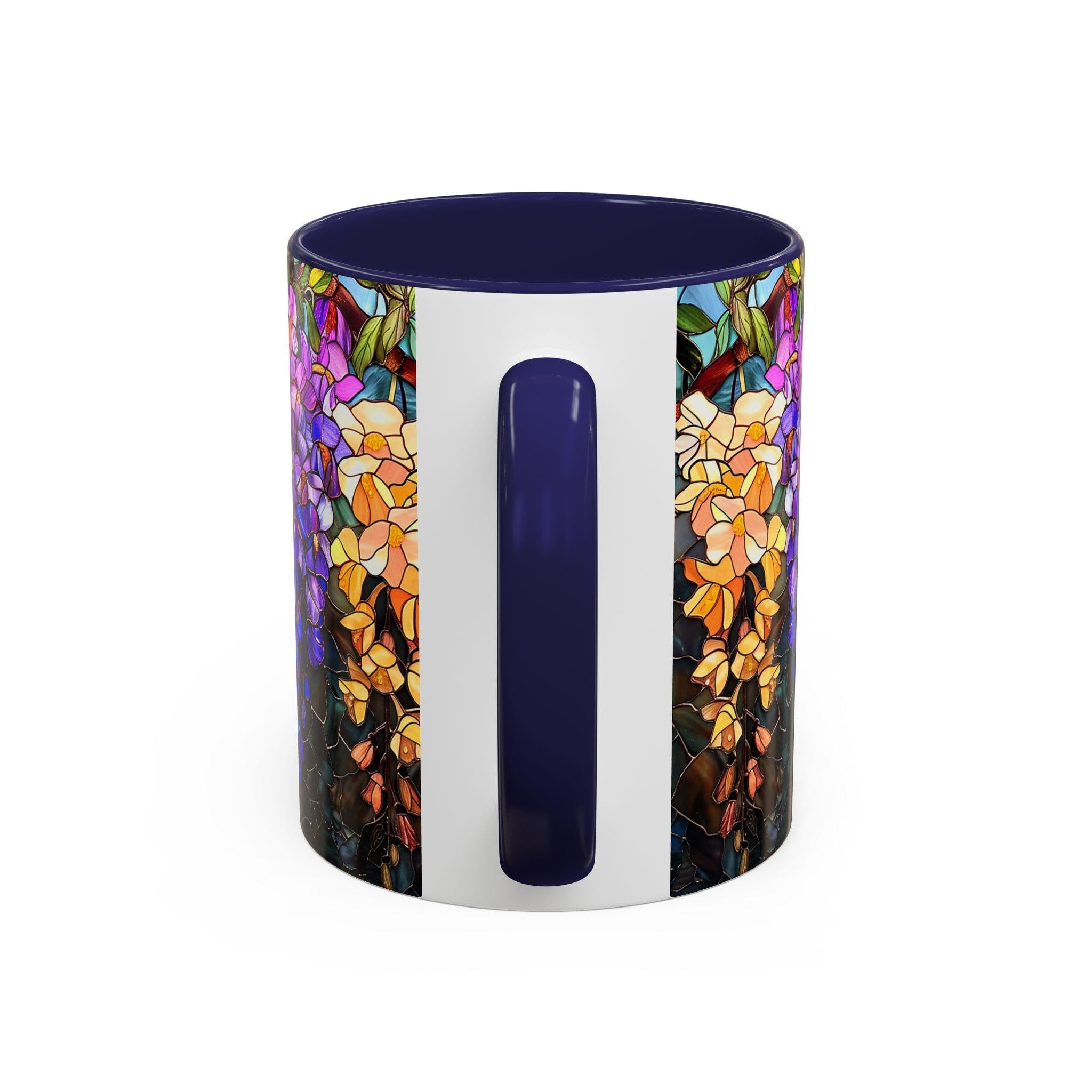 Wisteria Floral Stained Glass Mug | Accent Coffee Mug | House Warming Gift