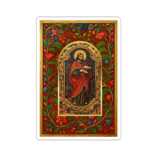Christ The Teacher Sticker,  Book of Hours Manuscript Art Bible Journaling Sticker Marian Gift Holy Card Style