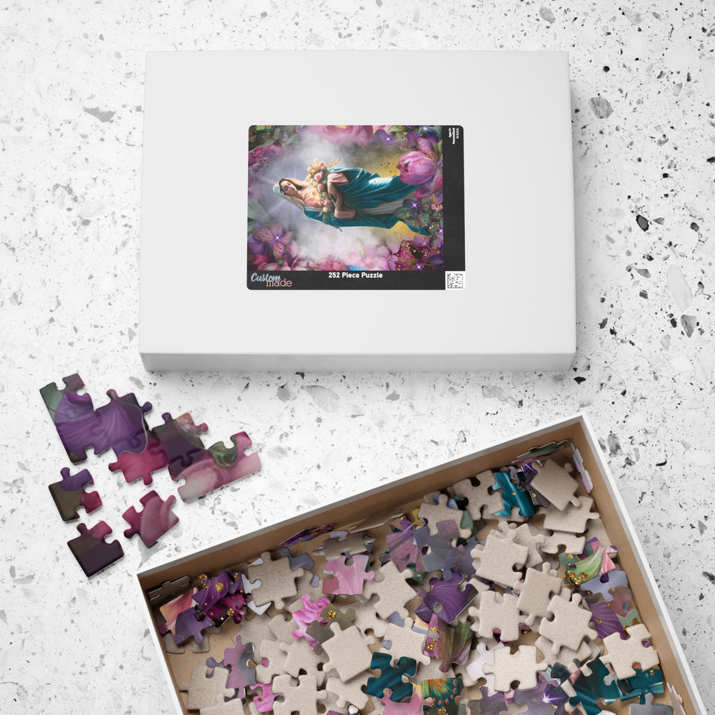 Mary in Heaven Puzzle | Religious Christian Illustration, Marian Scene
