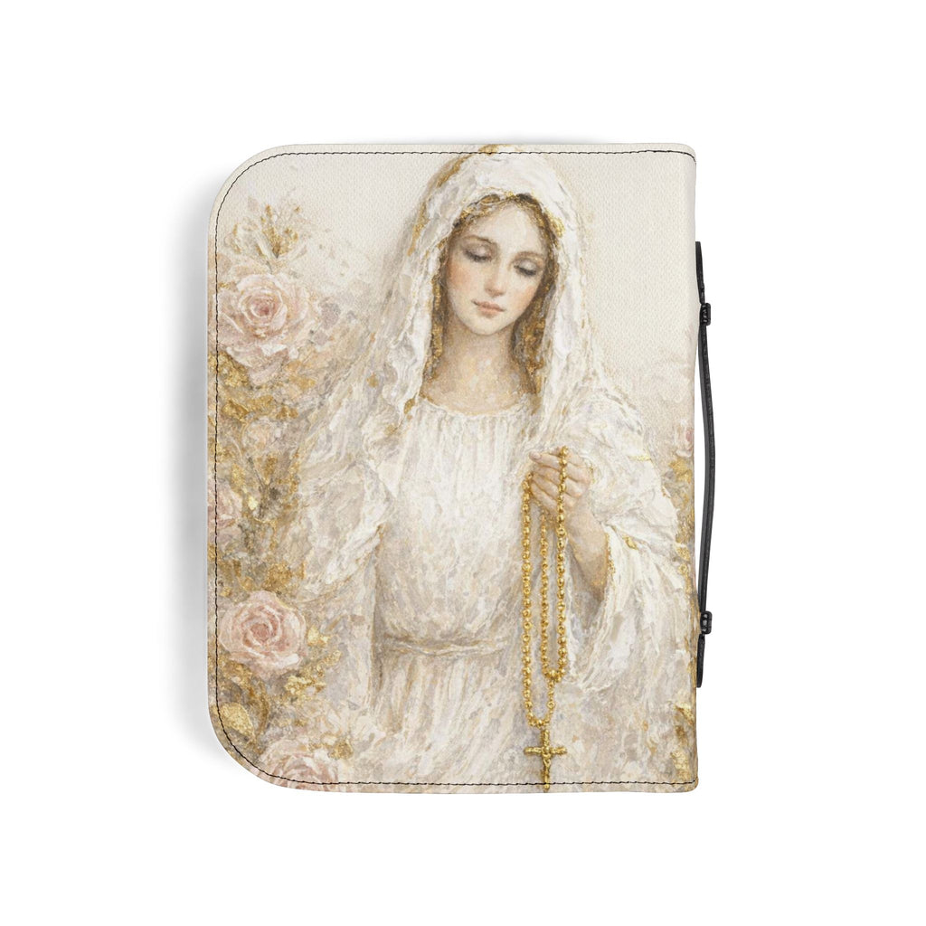 Our Lady of the Rosary Bible Cover | Zippered Scripture Organizer | Bible Carrying Case