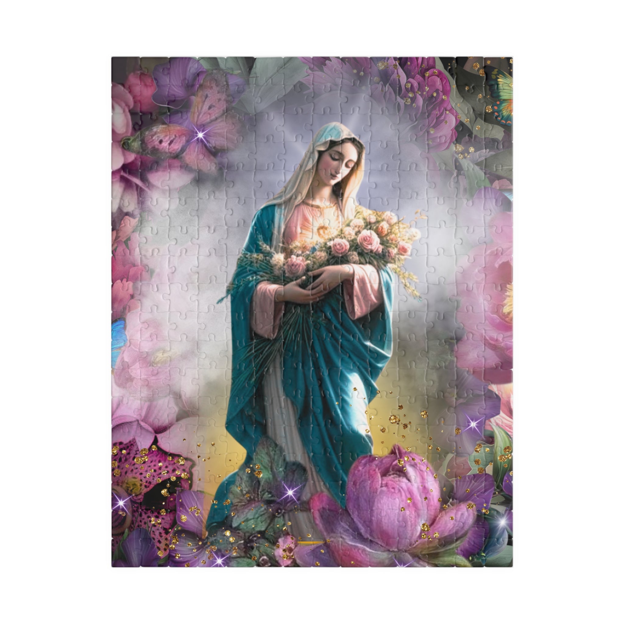 Mary in Heaven Puzzle | Religious Christian Illustration, Marian Scene