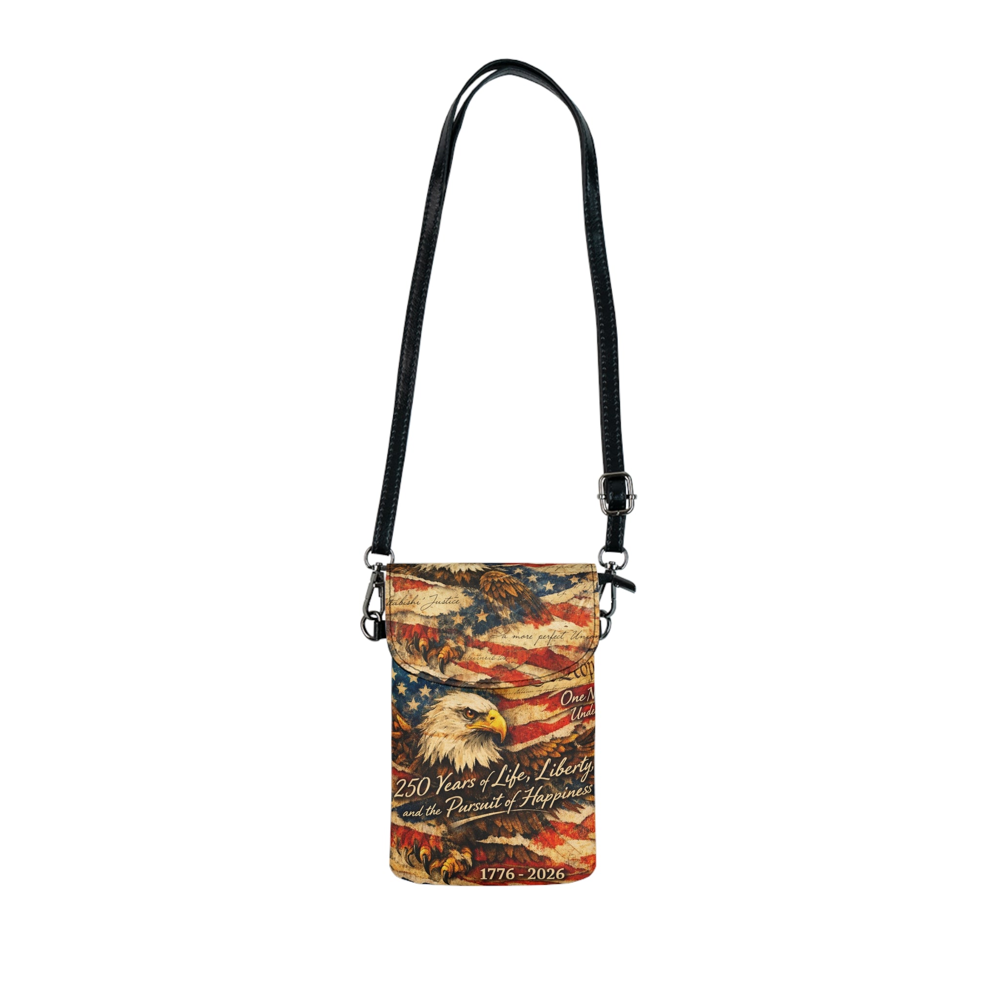 American Anniversary Crossbody Small Cell Phone Wallet, Shoulder Purse, 4th of July Phone Bag